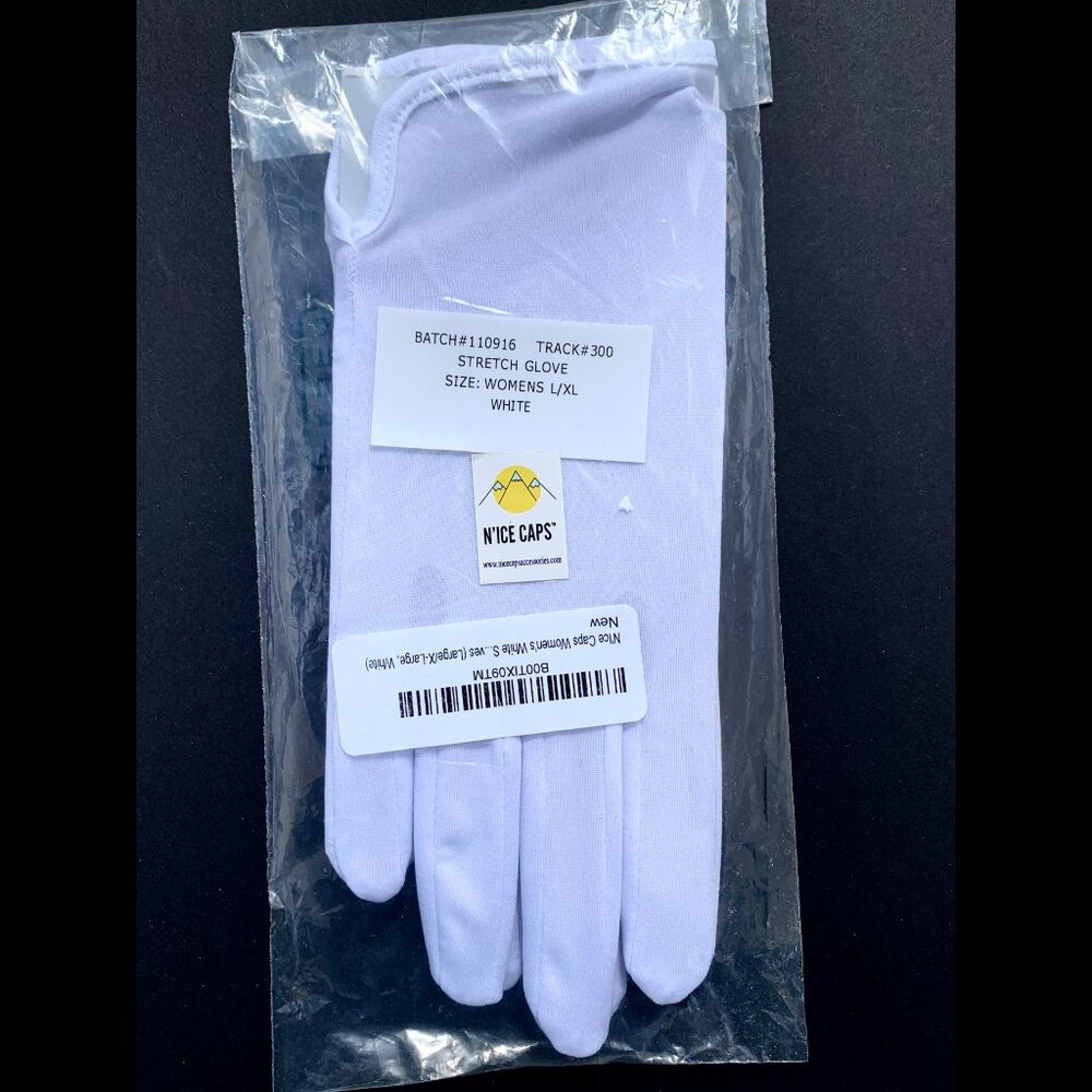 White Gloves Women size M Stretch Cosplay Halloween Costume Parade Occasion Prom